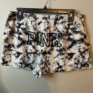Victorias secret PINK sleepwear tie dye shorts size medium black & white